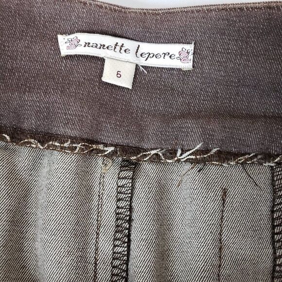 CUTE Nanette Lepore Brown Denim Jean Country Western Knee Length Skirt size 6 S - Picture 6 of 7